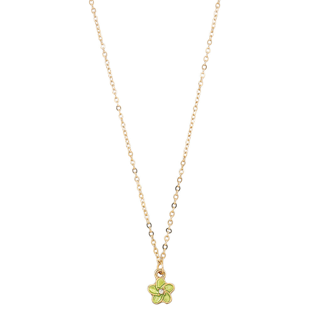 Enamel Hibiscus Flower 16" Necklace