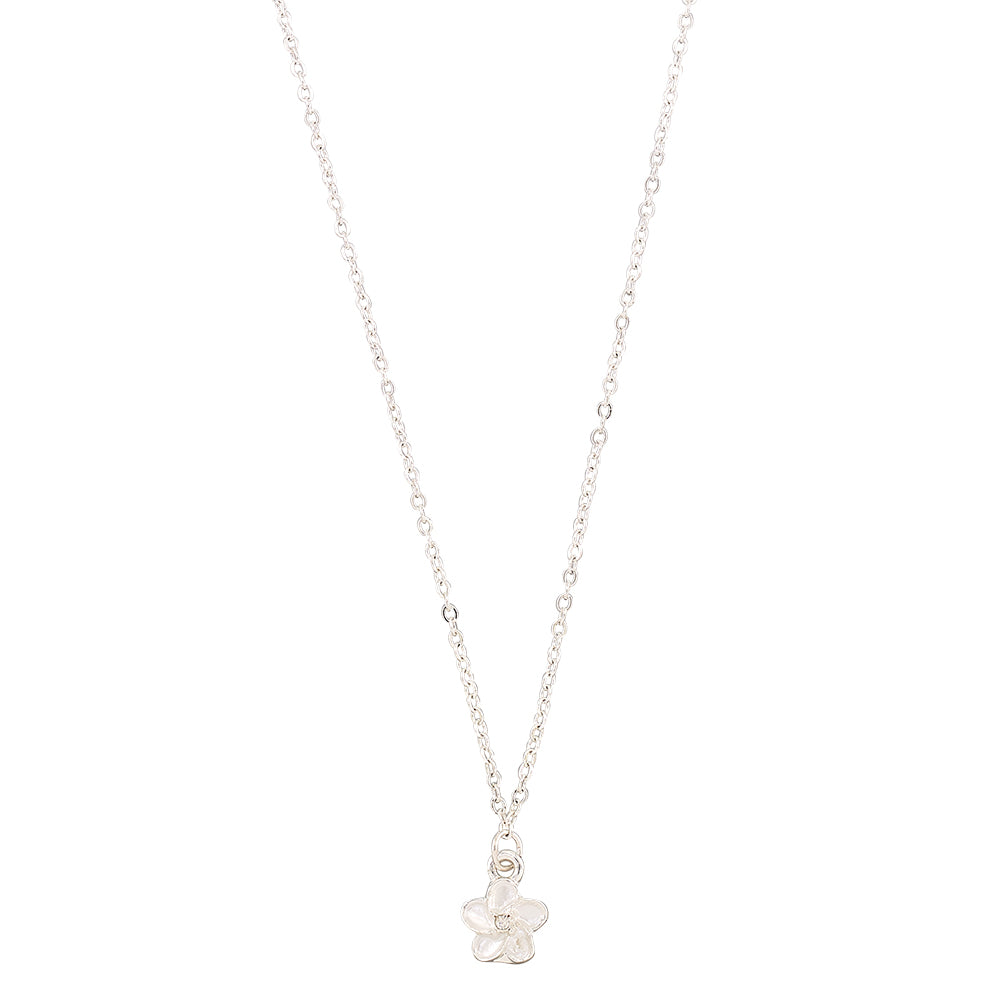Enamel Hibiscus Flower 16" Necklace
