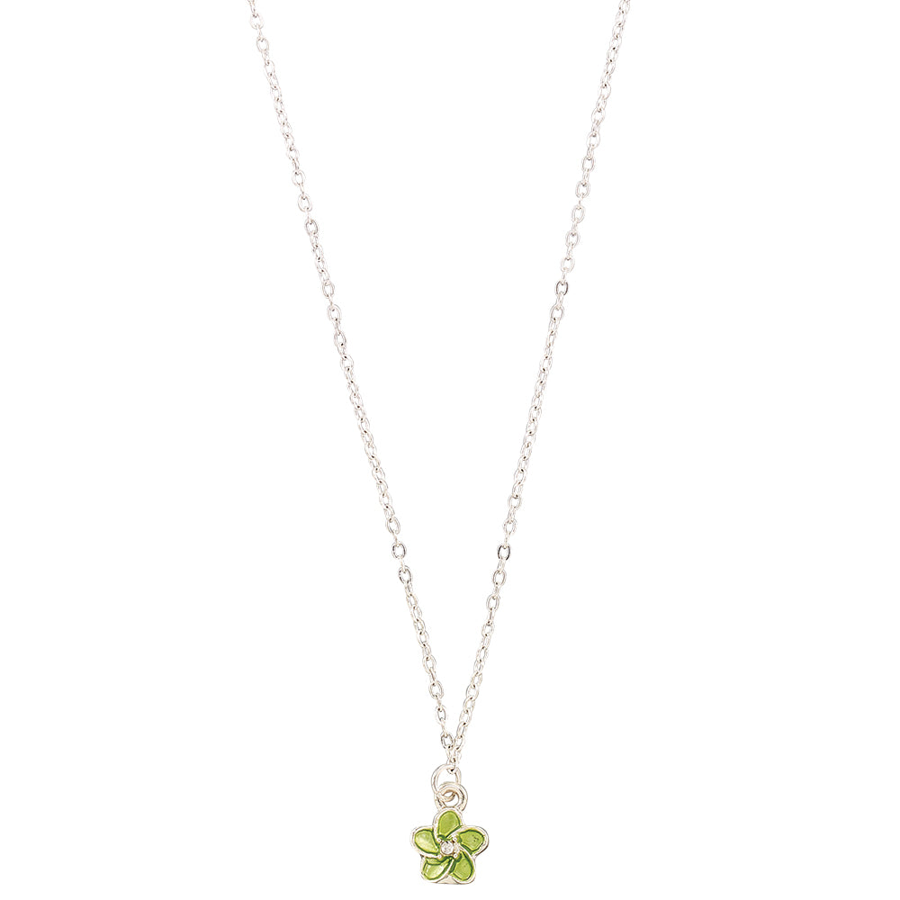 Enamel Hibiscus Flower 16" Necklace