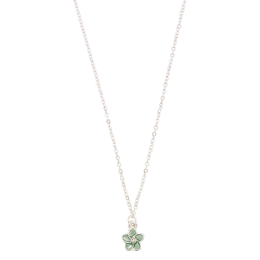 Enamel Hibiscus Flower 16" Necklace