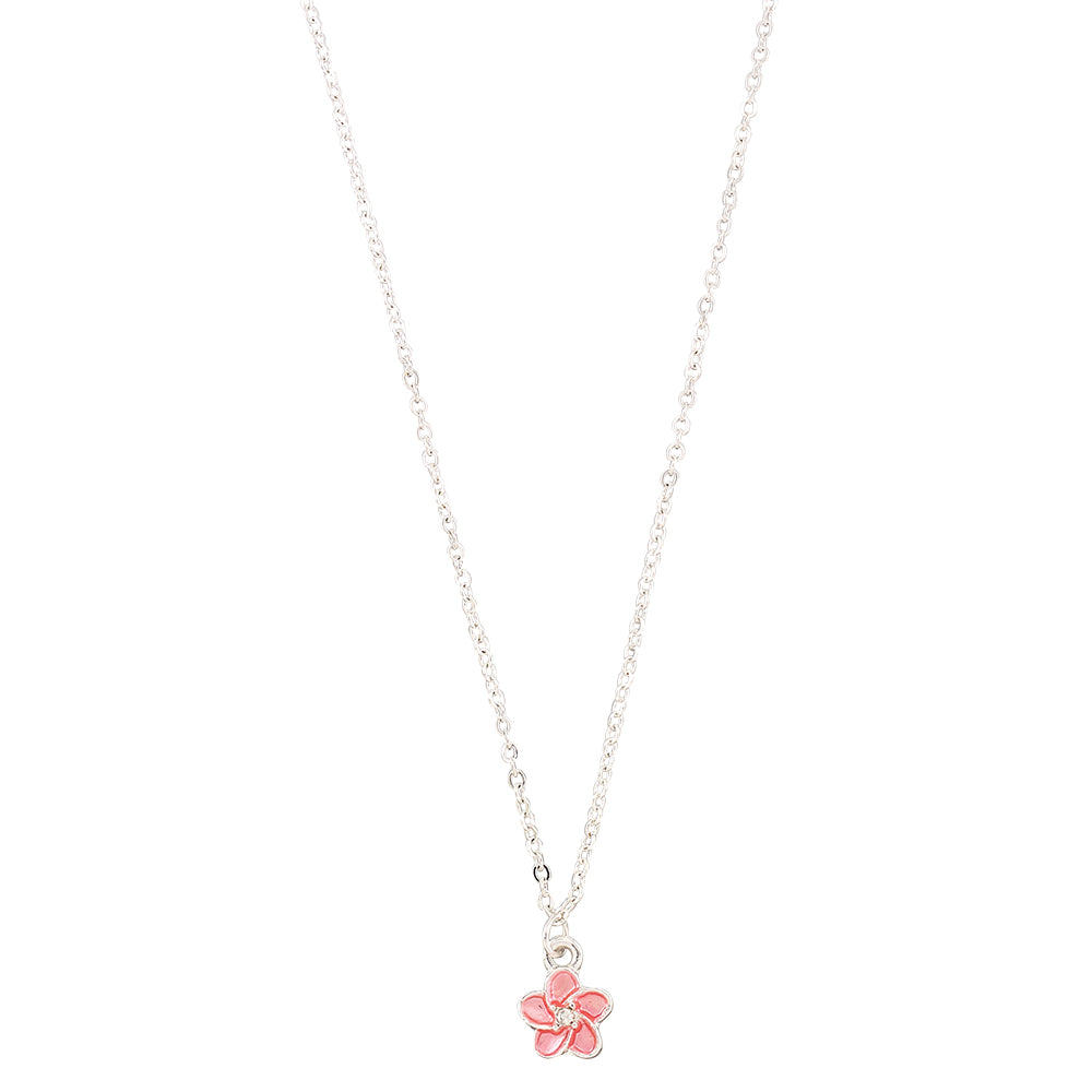 Enamel Hibiscus Flower 16" Necklace