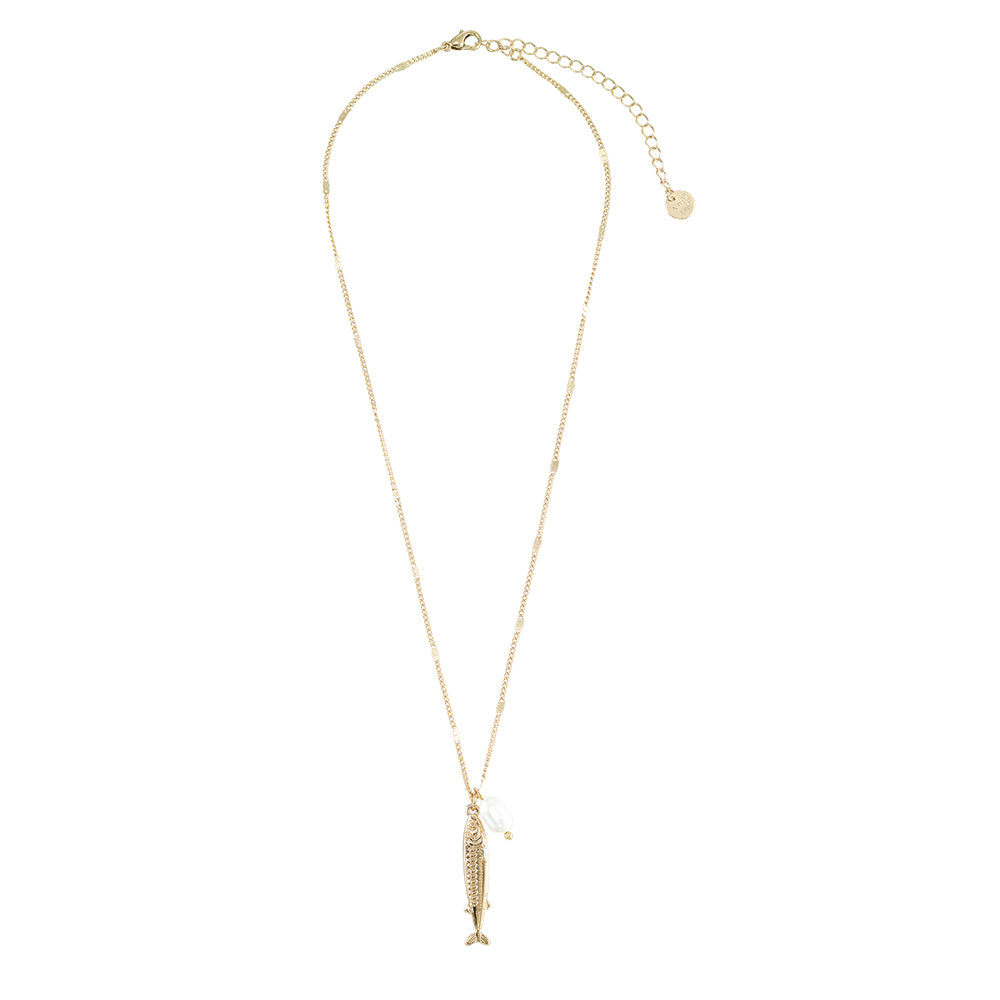 Double-Sided Sardine Pearl 16&quot; Necklace