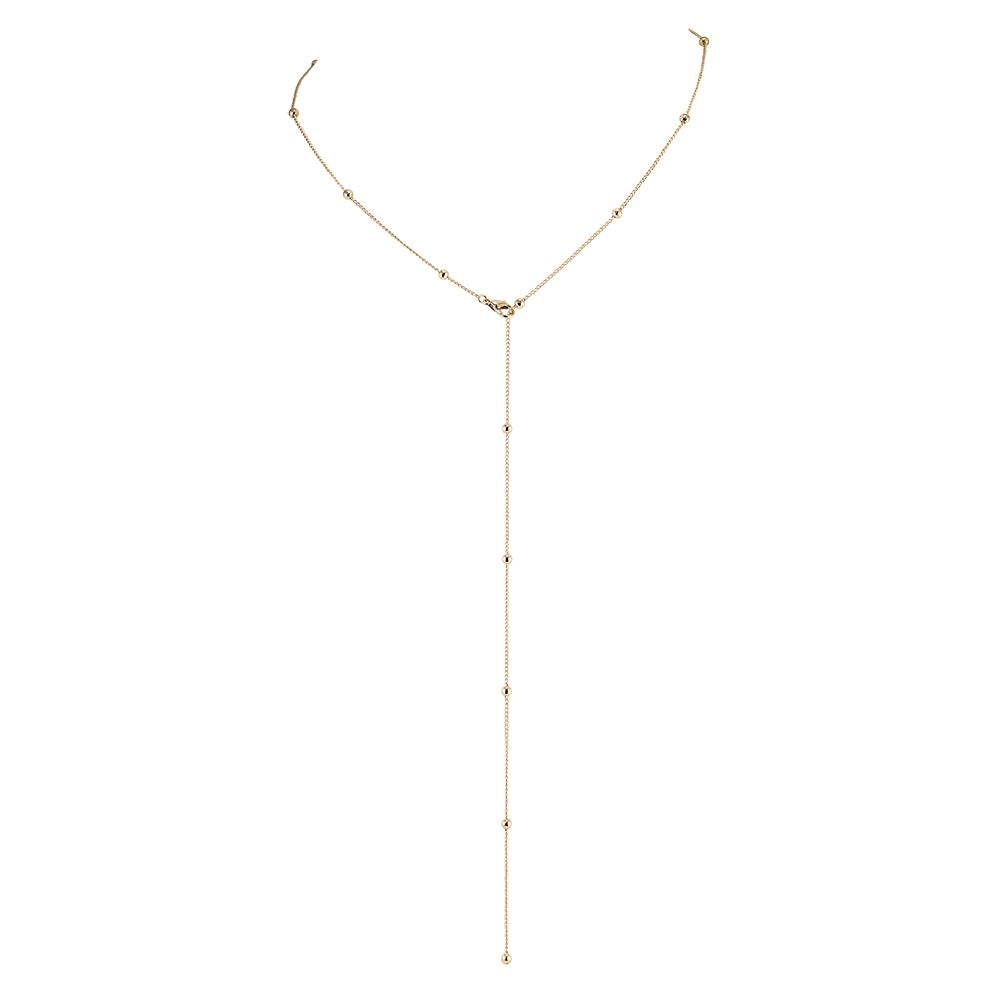 Adjustable Long Bead Y-Chain Necklace