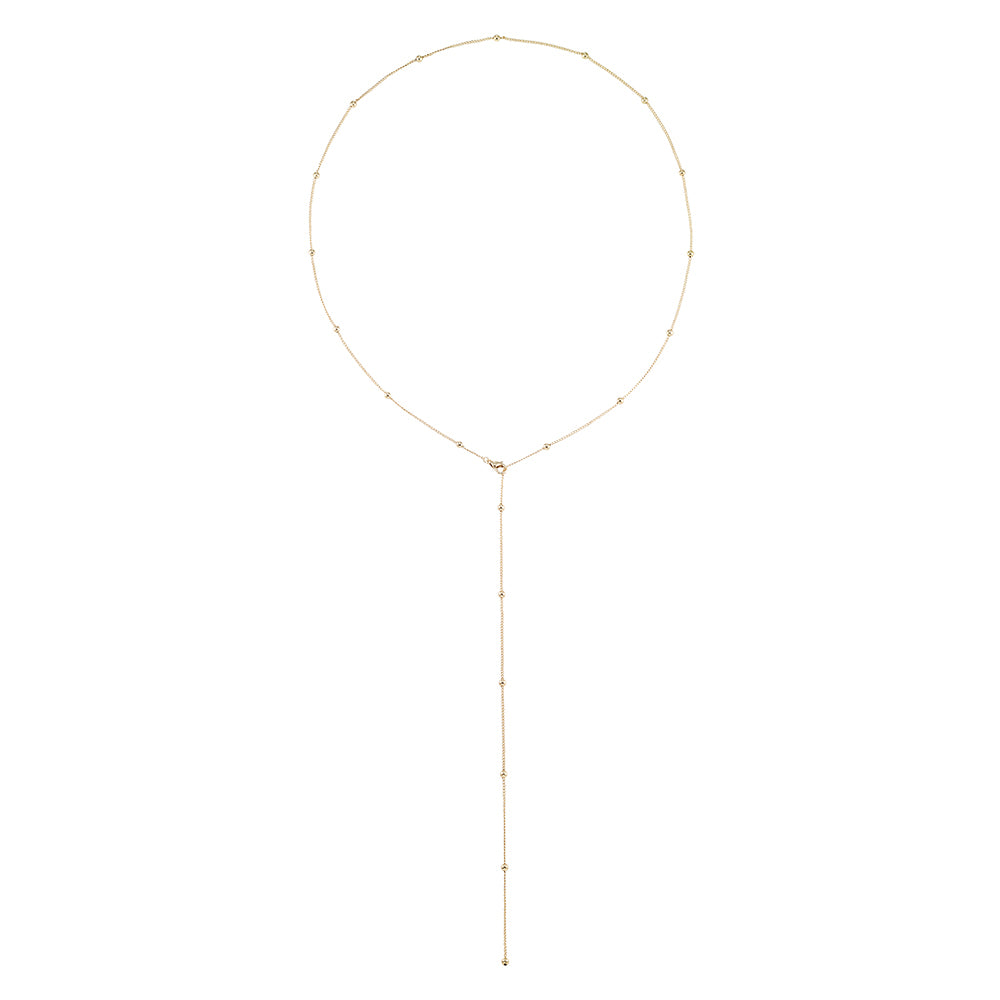 Adjustable Long Bead Y-Chain Necklace