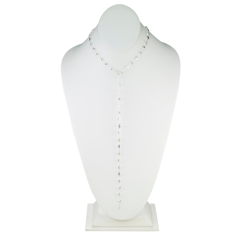 Adjustable Heart &amp; Crystal Y-Lariat Necklace