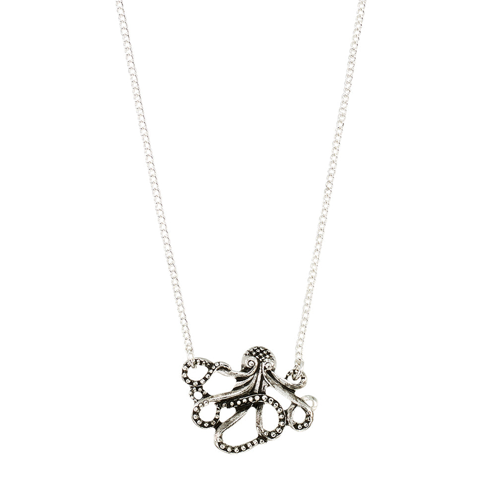Antiqued Octopus 16" Necklace