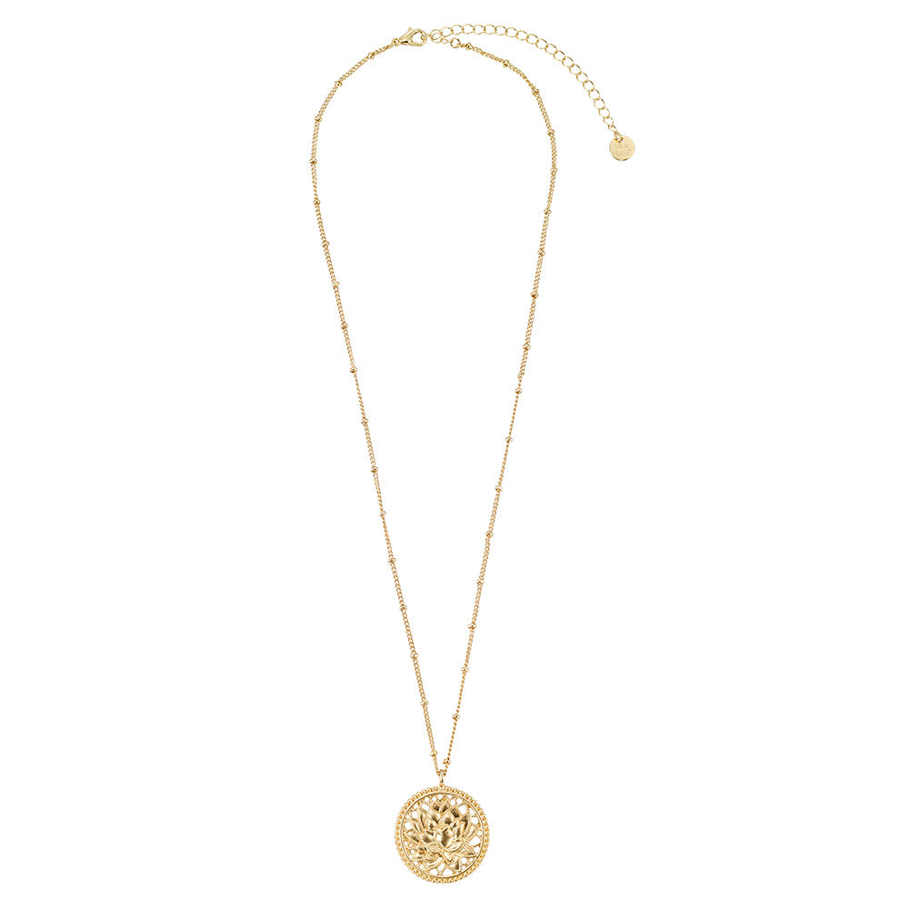 Lotus Flower Pendant 16&quot; Necklace