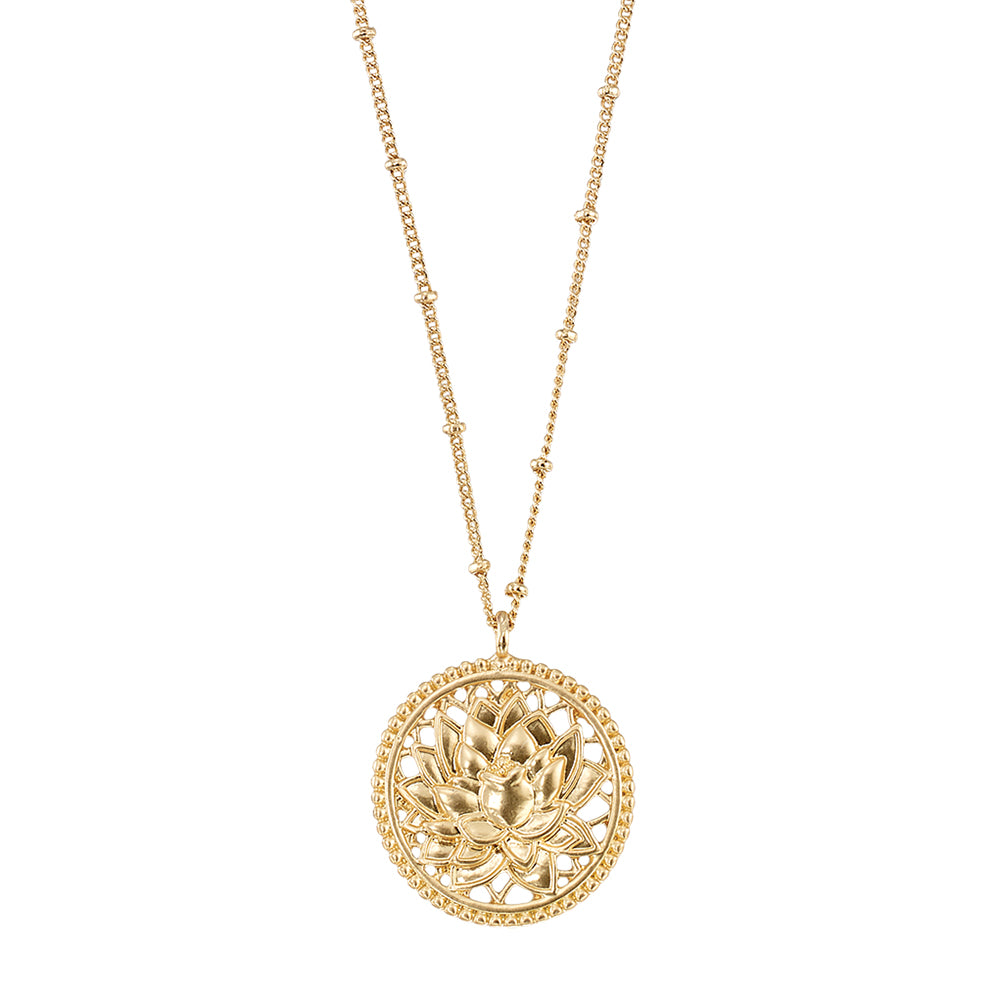 Lotus Flower Pendant 16" Necklace