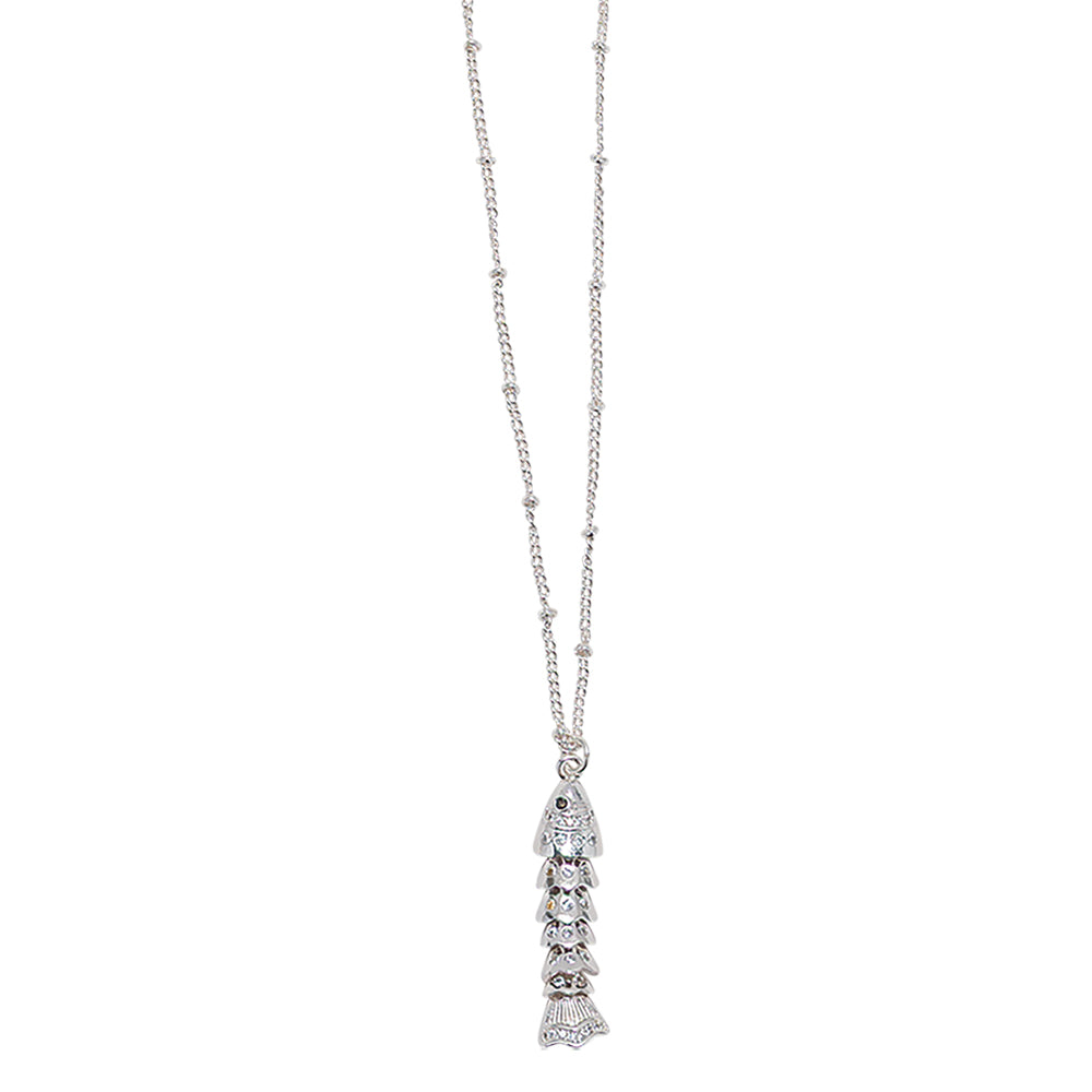 Movable Crystal Sardine 16" Necklace