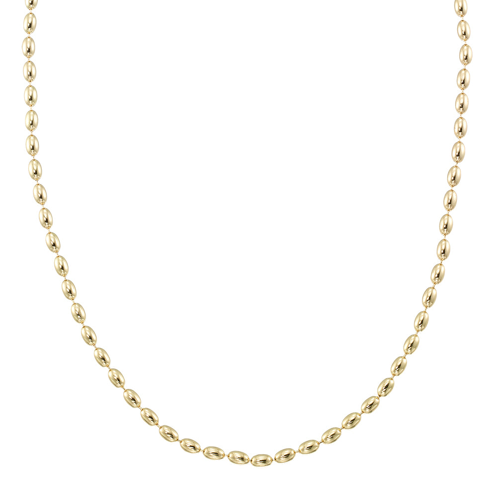 Metal Rice Bead 16″ Necklace
