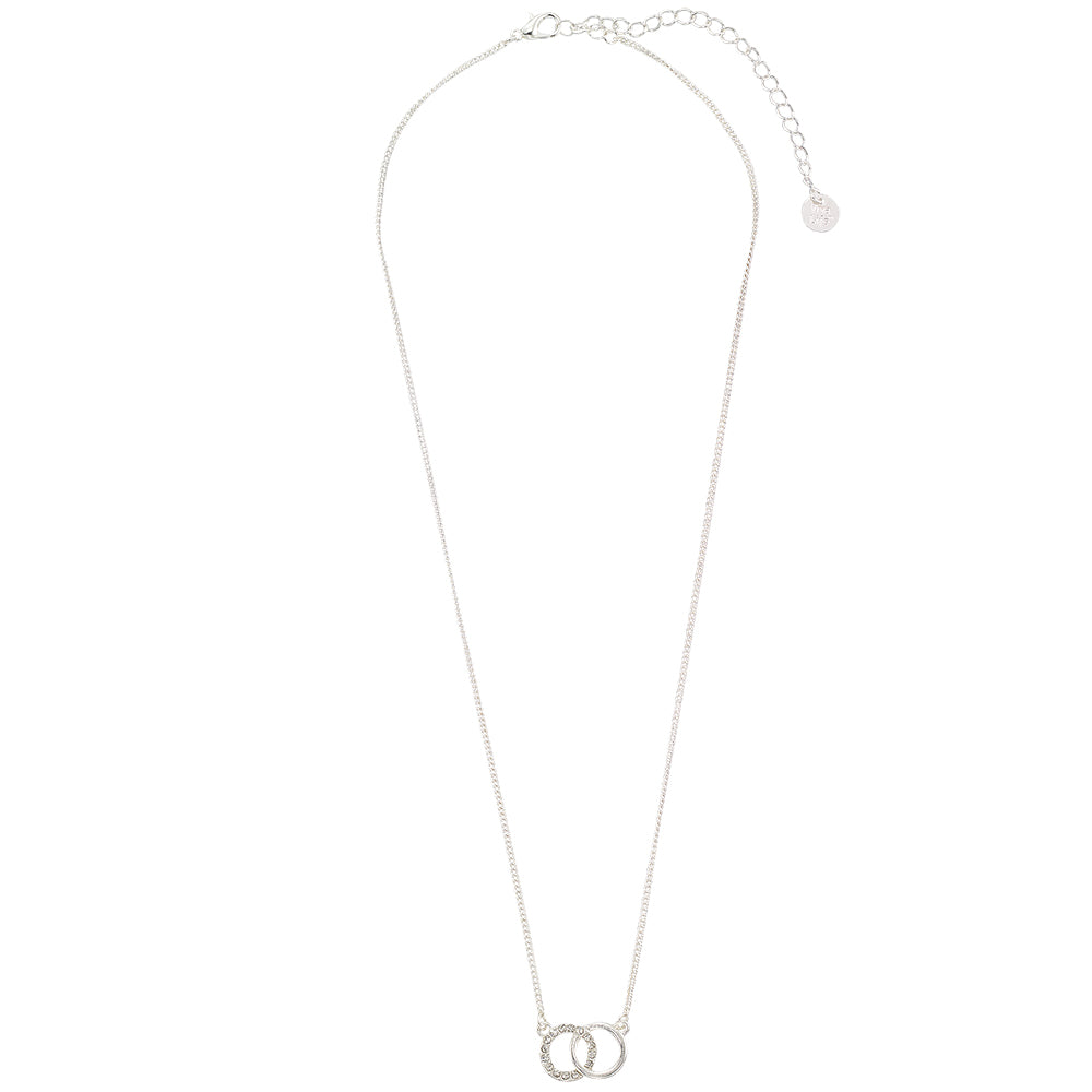 Interlocking Crystal Circle 16″ Necklace
