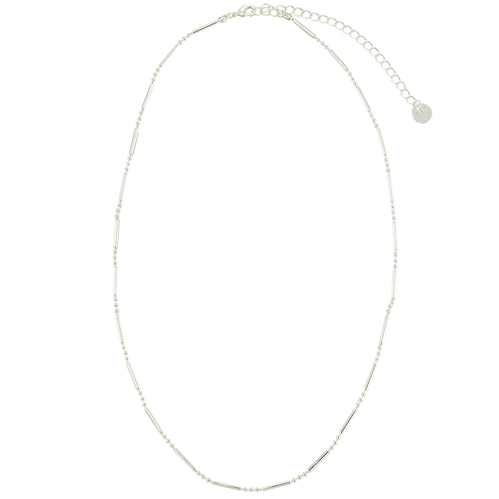 Metal Tube Bead Chain 16″ Necklace