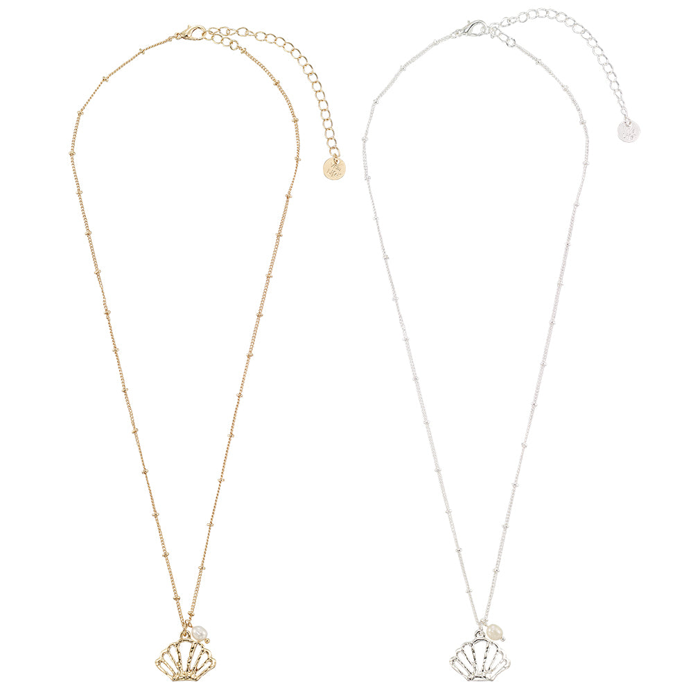 Clam Shell Pearl Necklace