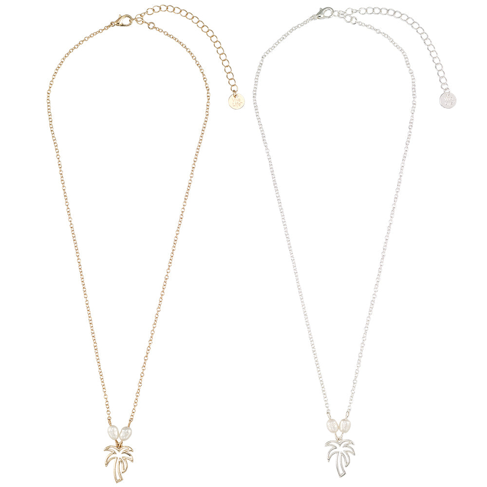 Palm Tree Pearl Necklace