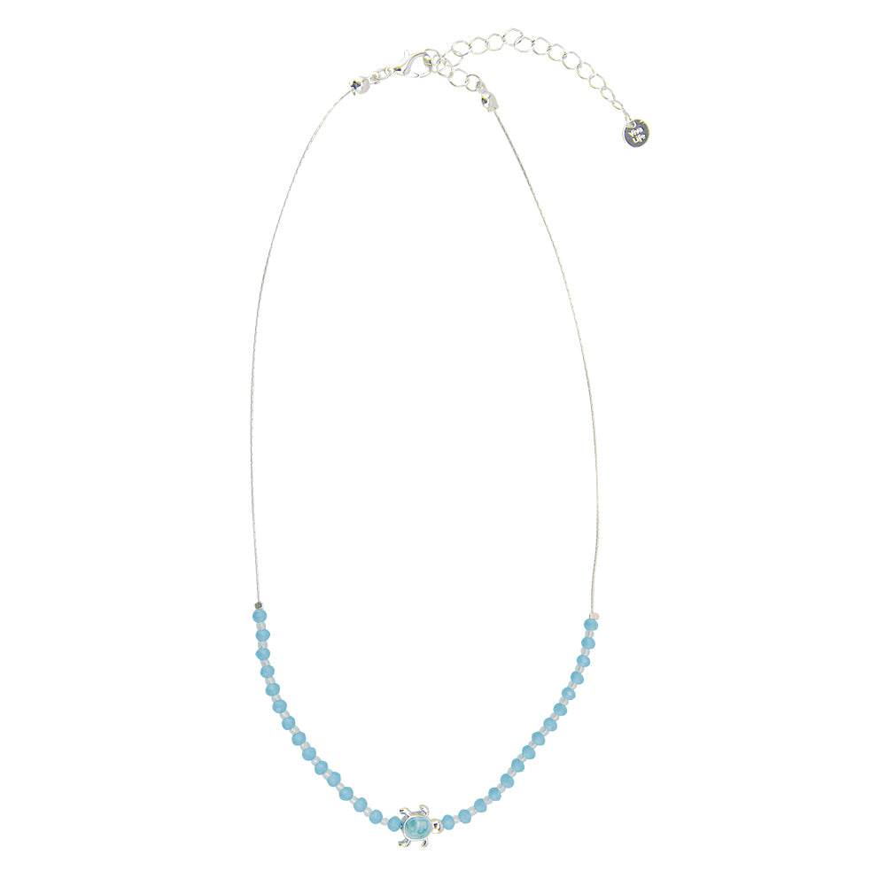 "Give Back" Enamel Turtle Glass Crystal 16" Necklace