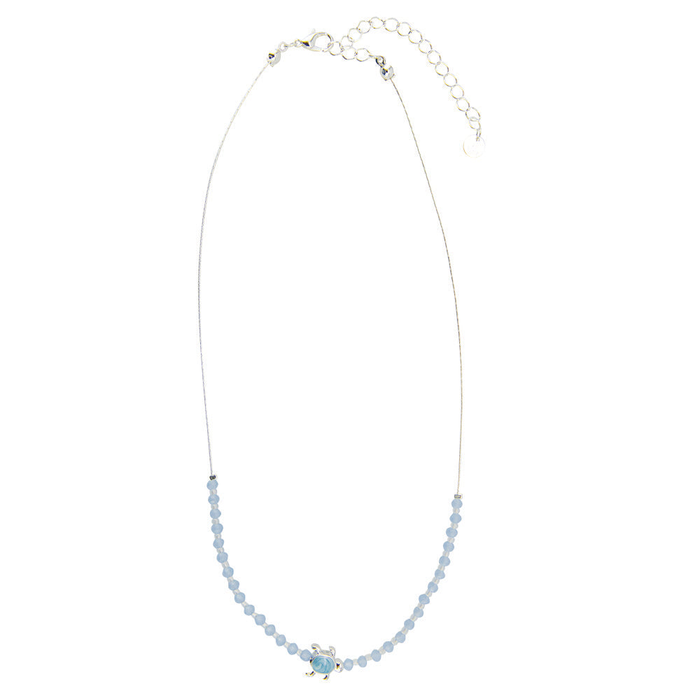 "Give Back" Enamel Turtle Glass Crystal 16" Necklace