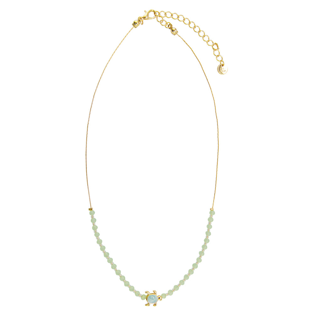 "Give Back" Enamel Turtle Glass Crystal 16" Necklace