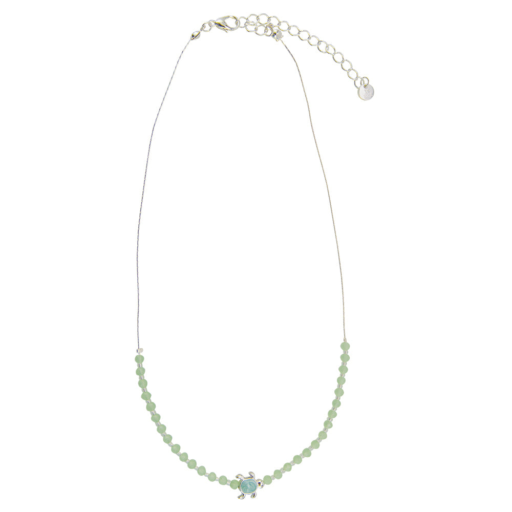 &quot;Give Back&quot; Enamel Turtle Glass Crystal 16&quot; Necklace