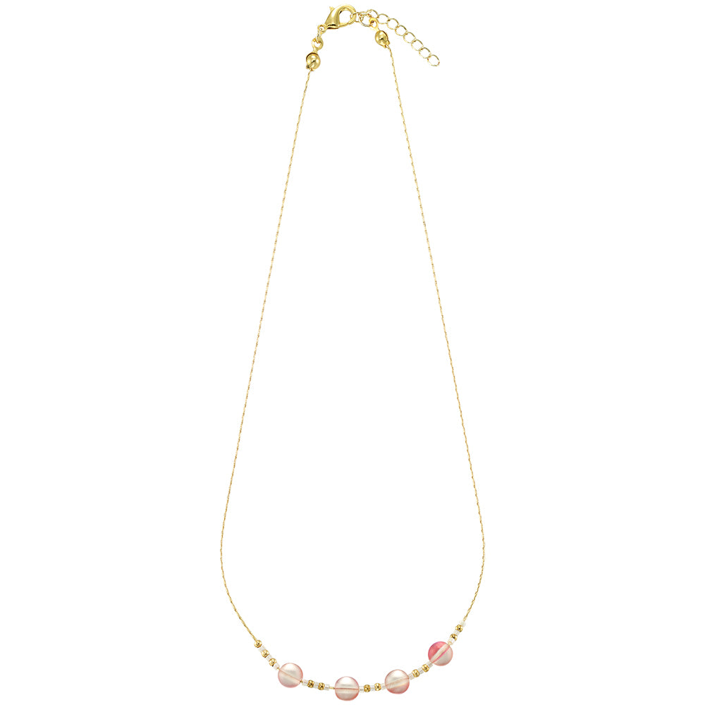 Frosted Glass Bead Necklace