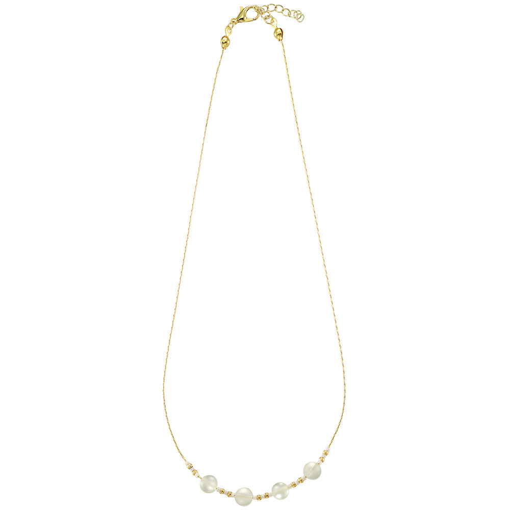 Frosted Glass Bead Necklace
