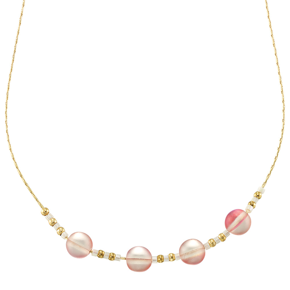 Frosted Glass Bead Necklace