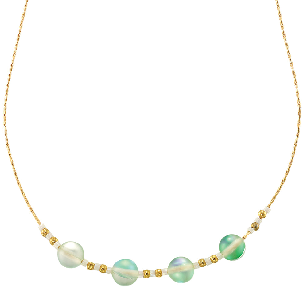 Frosted Glass Bead Necklace