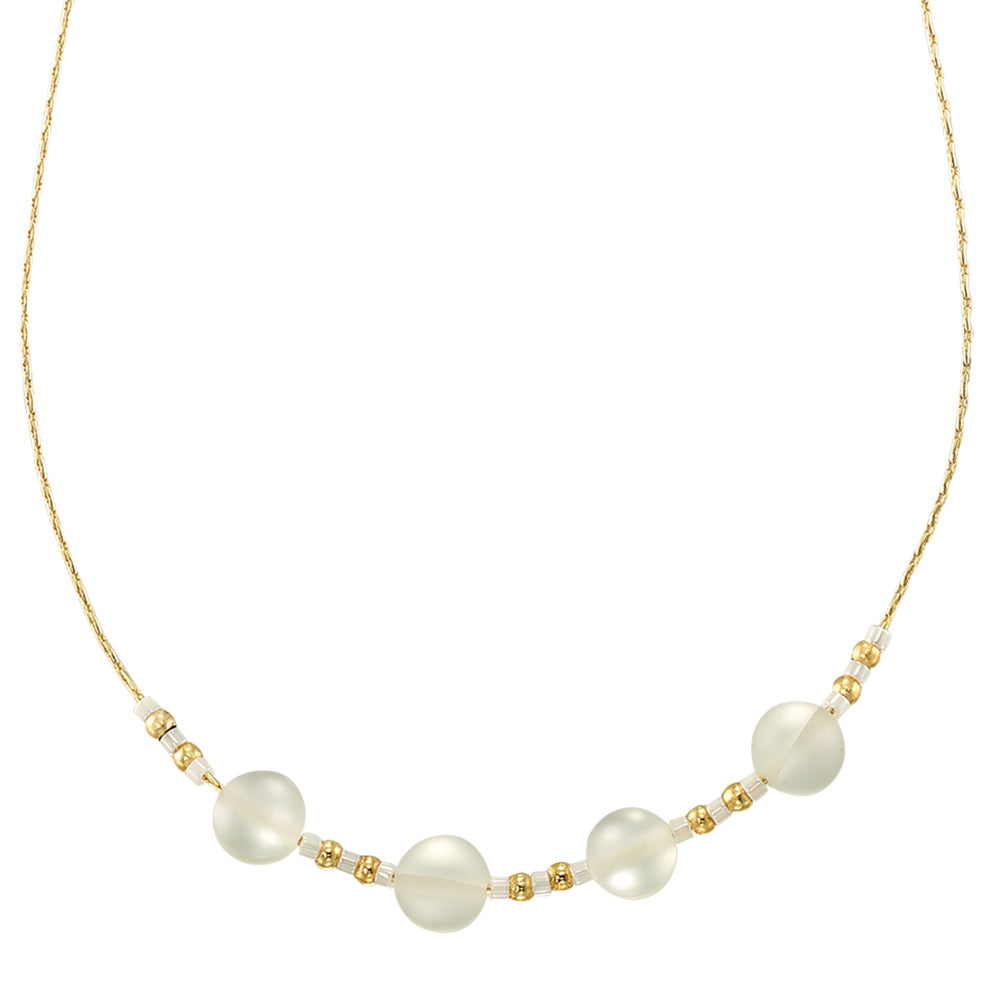 Frosted Glass Bead Necklace