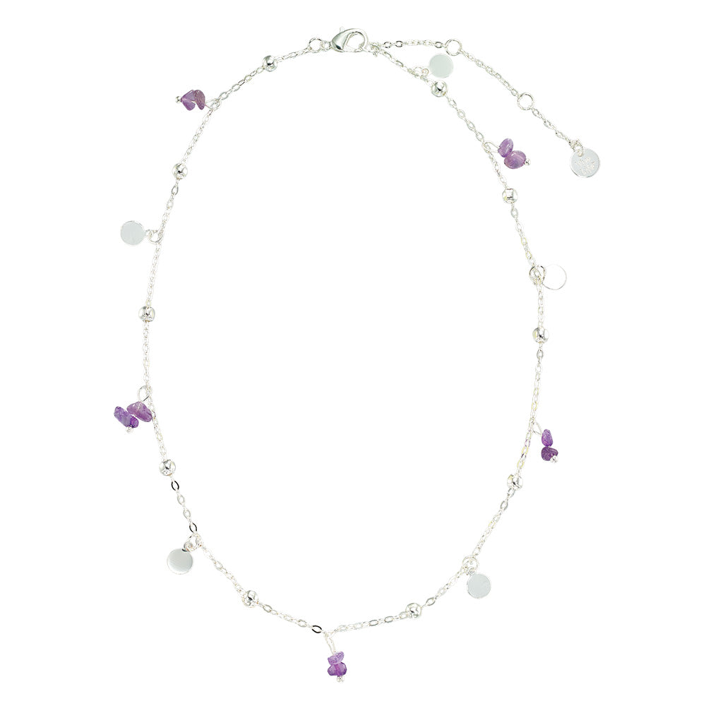 Stone Metal Disc 15" Necklace