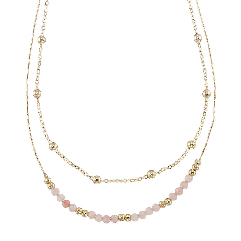 Gold Double Stone 16" Necklace