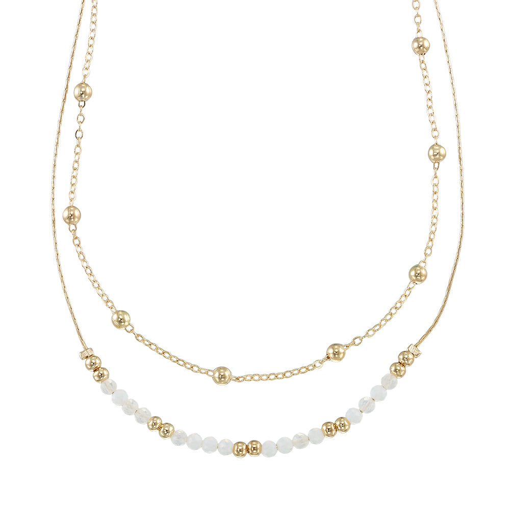 Gold Double Stone 16" Necklace