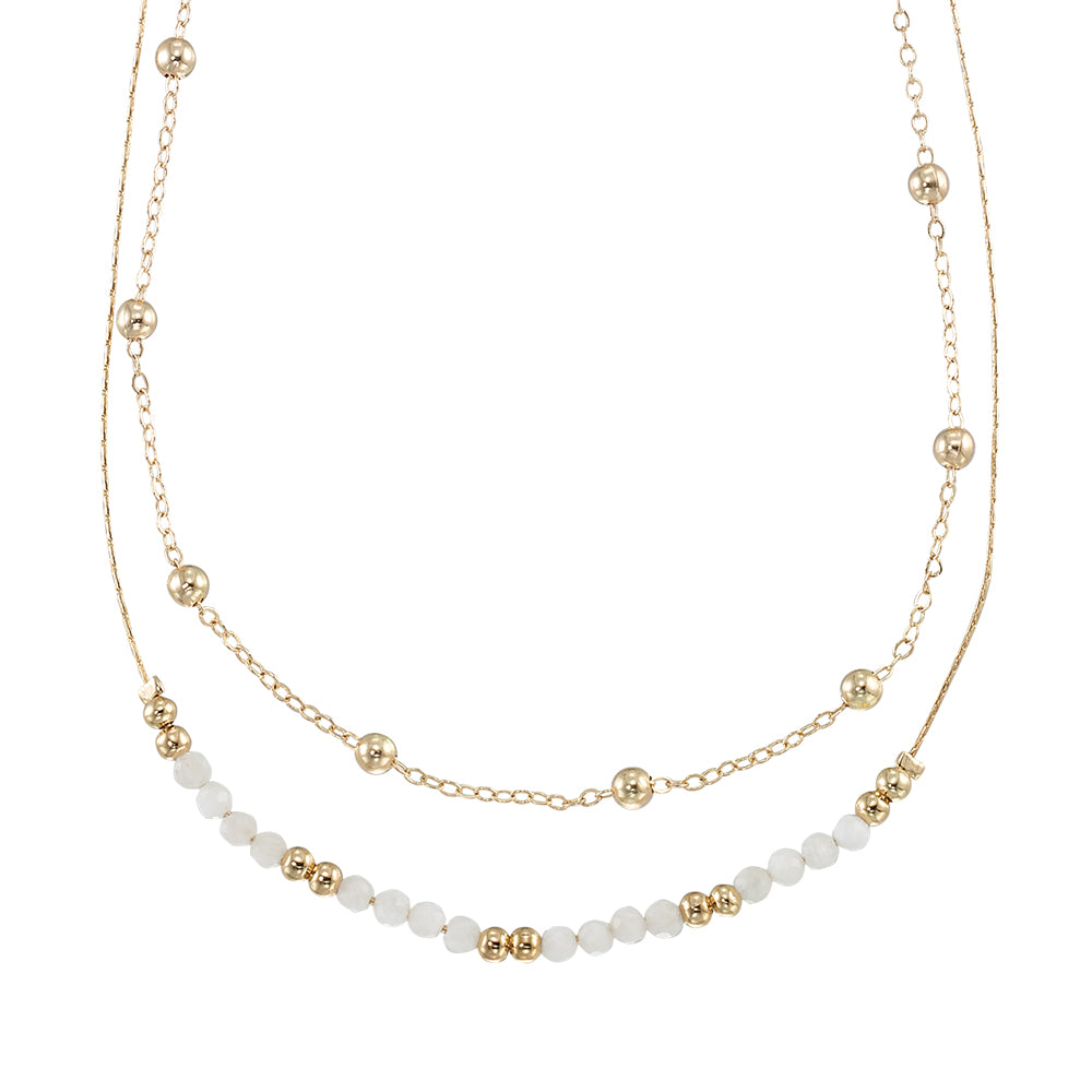 Gold Double Stone 16" Necklace
