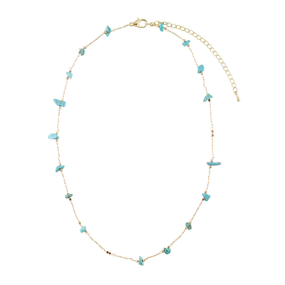 Stone Chip Gold Chain Necklace