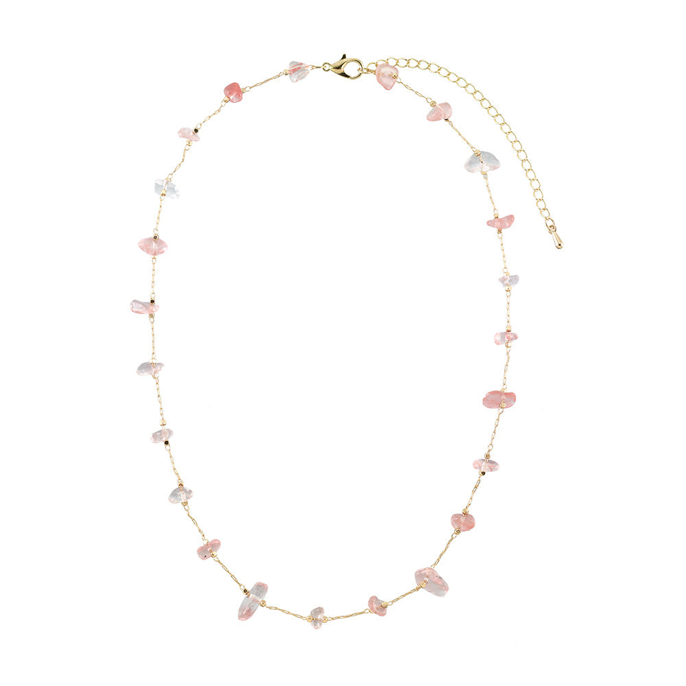 Stone Chip Gold Chain Necklace