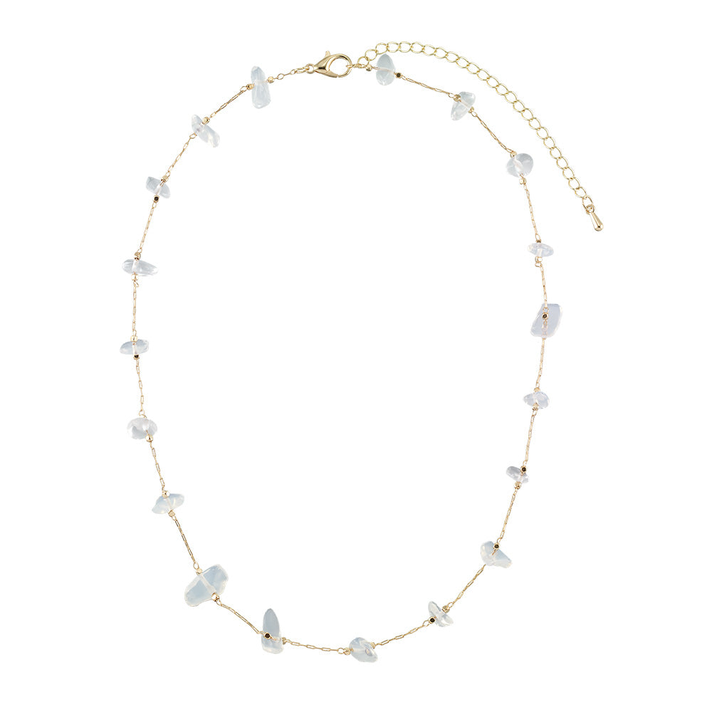 Stone Chip Gold Chain Necklace