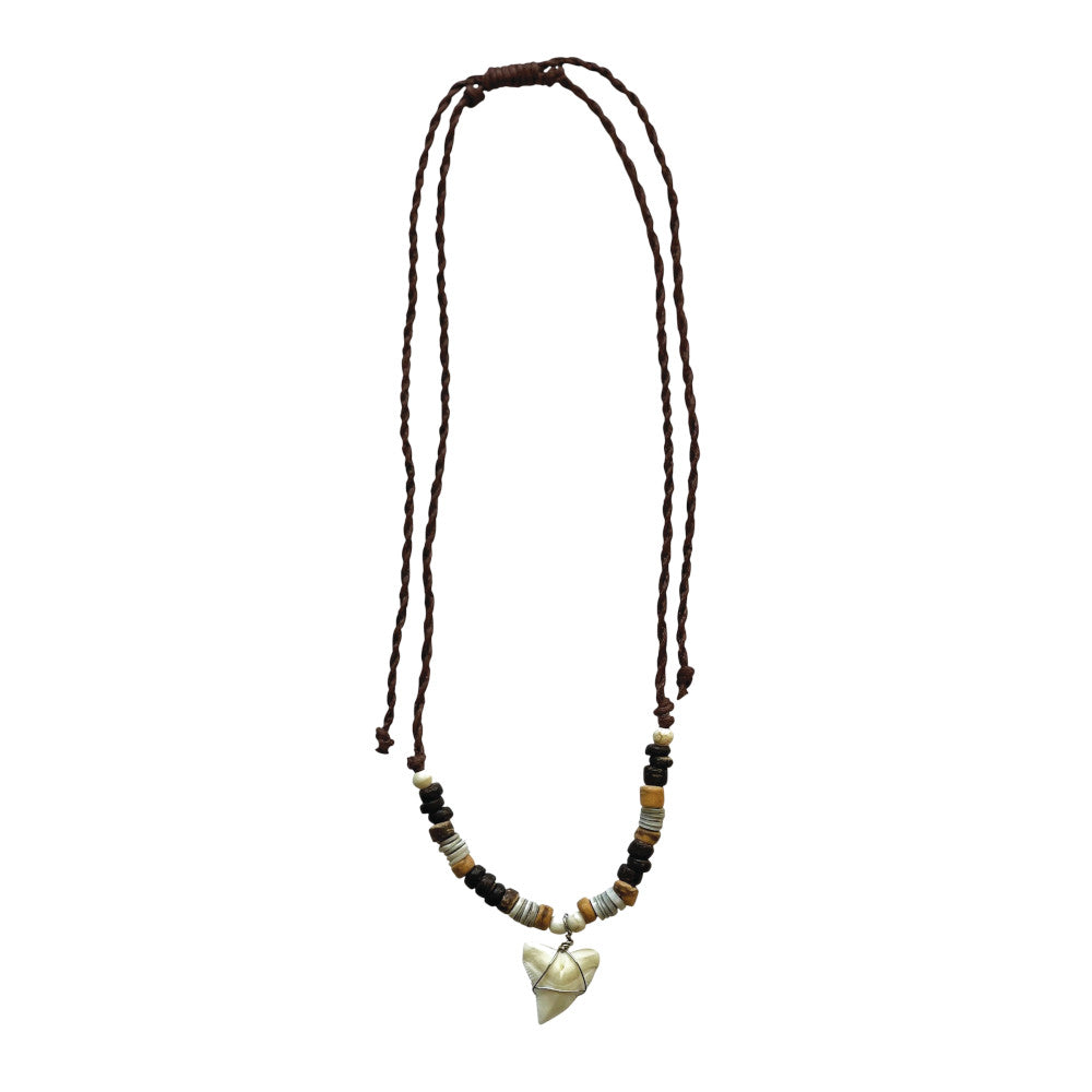 Coco/Howlite/Heishi Shark Tooth 16&quot; Necklace