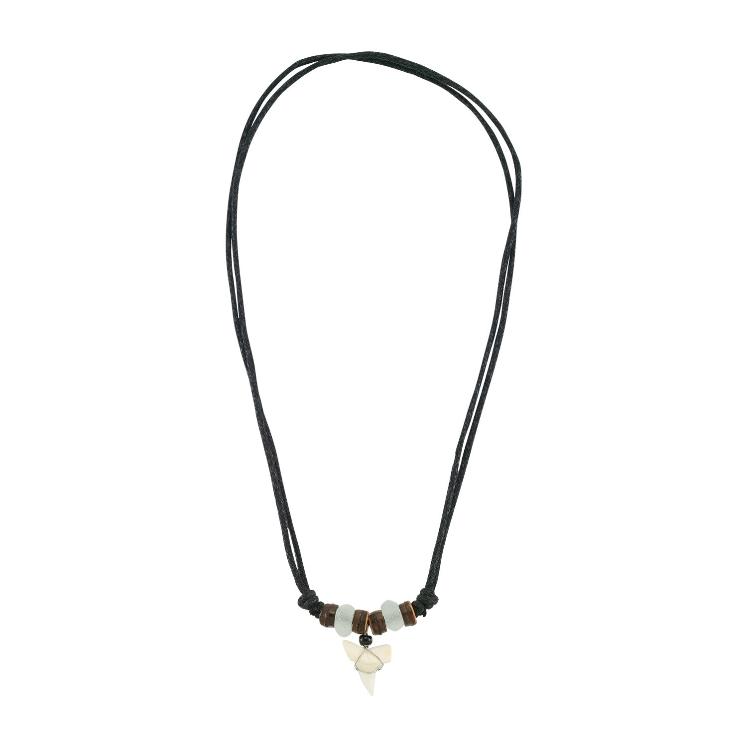 Coco & Frosted Bead Shark tooth Necklace