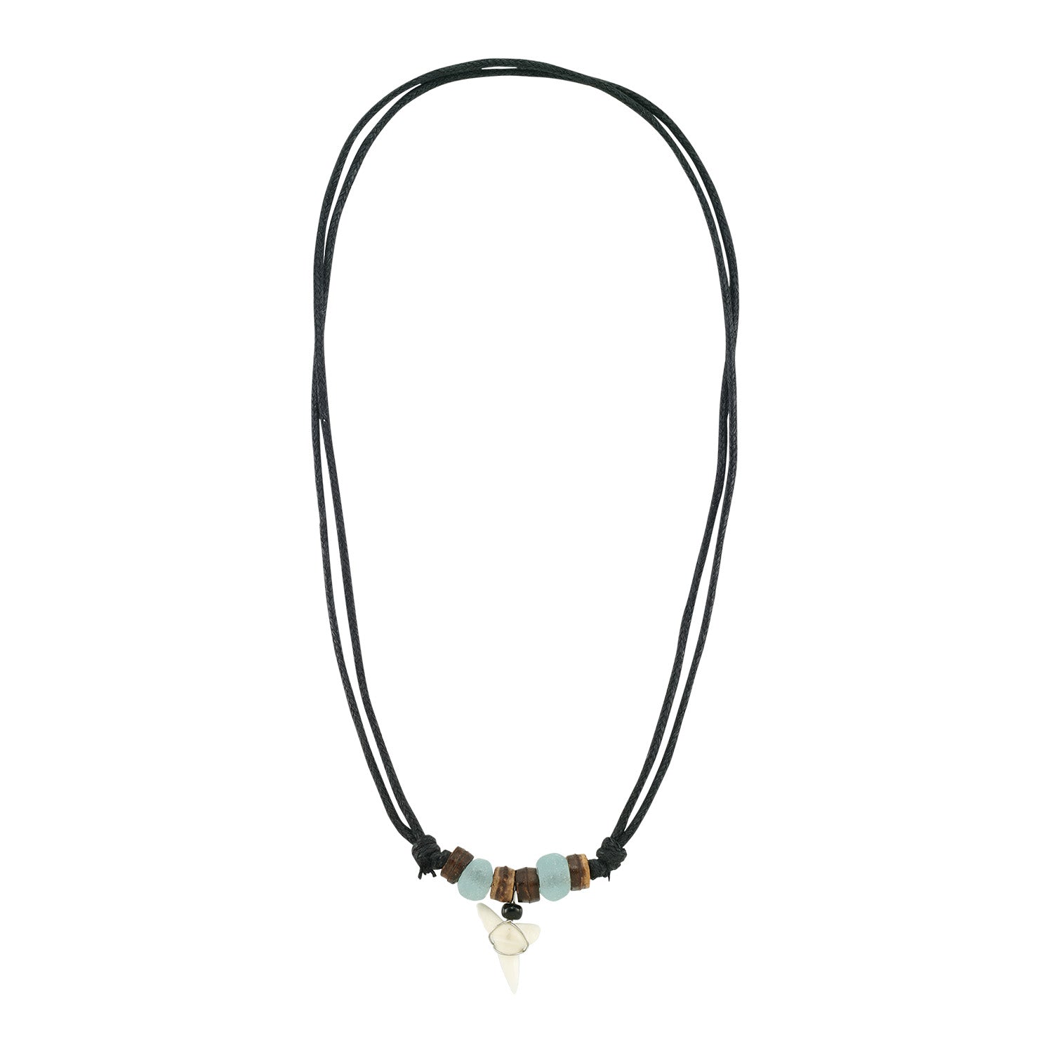 Coco & Frosted Bead Shark tooth Necklace