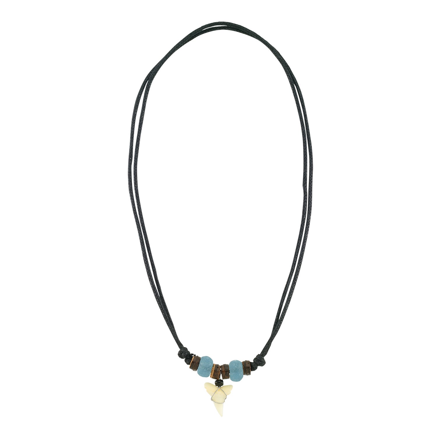 Coco & Frosted Bead Shark tooth Necklace