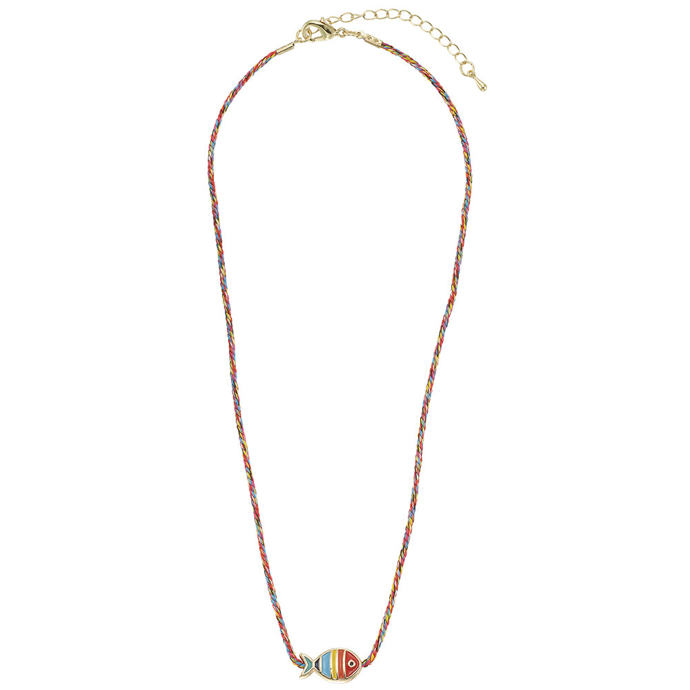 Enamel Striped Fish Necklace