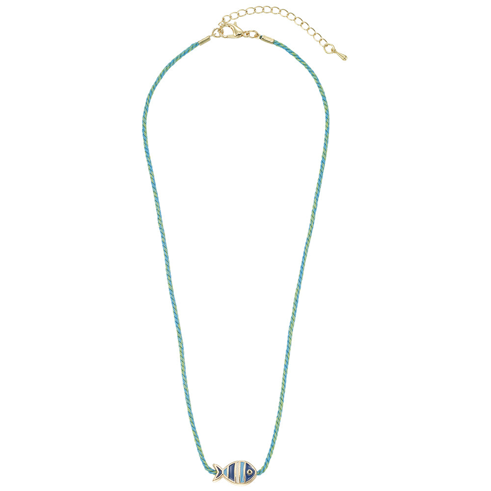 Enamel Striped Fish Necklace