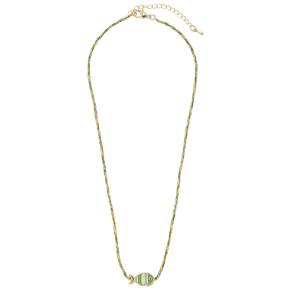 Enamel Striped Fish Necklace