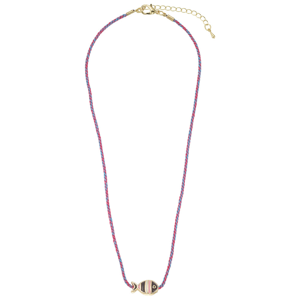 Enamel Striped Fish Necklace