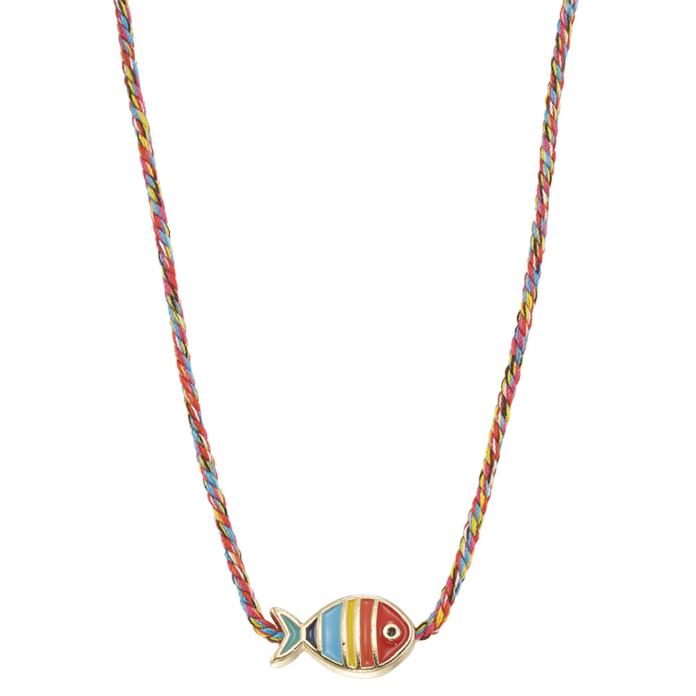 Enamel Striped Fish Necklace