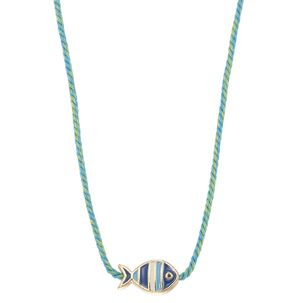 Enamel Striped Fish Necklace
