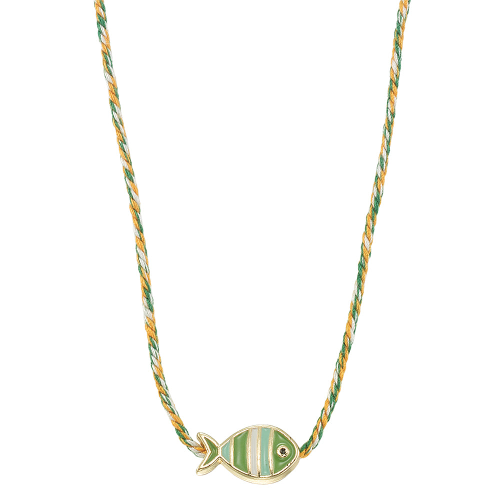 Enamel Striped Fish Necklace