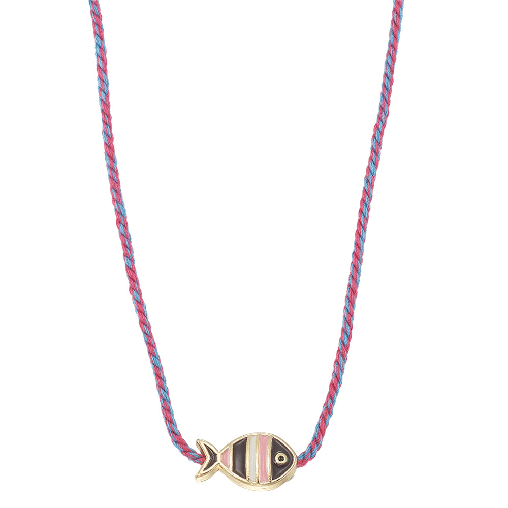 Enamel Striped Fish Necklace