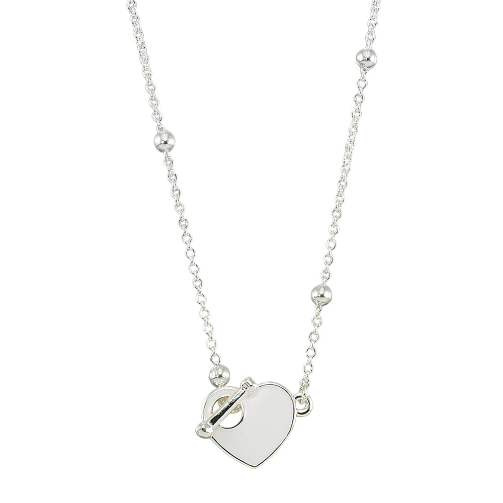Enamel Heart Toggle Necklace