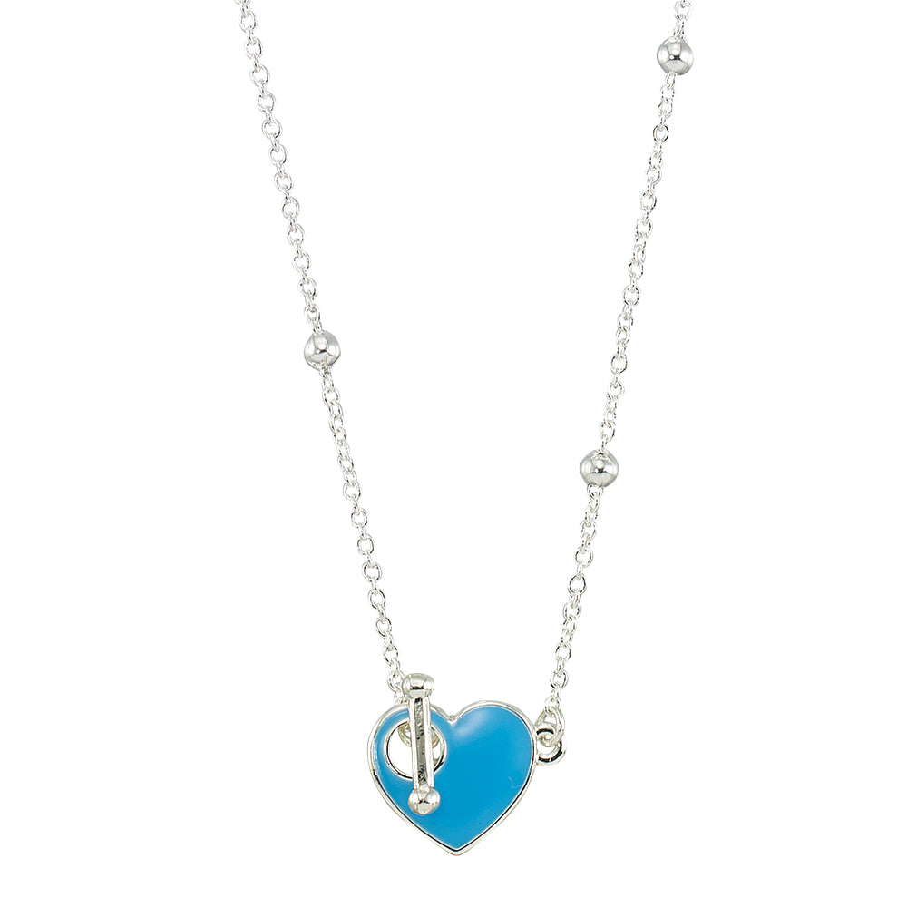 Enamel Heart Toggle Necklace