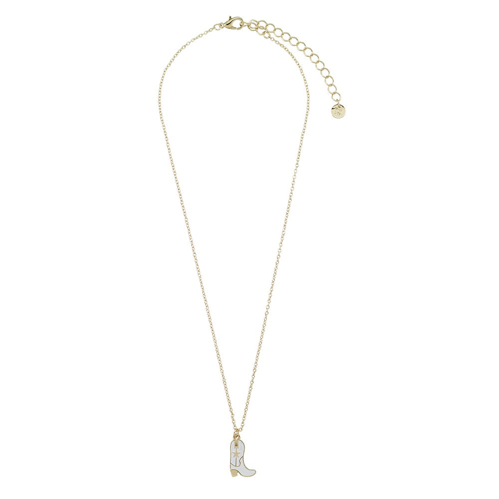Enamel Cowboy Boot 16&quot; Necklace