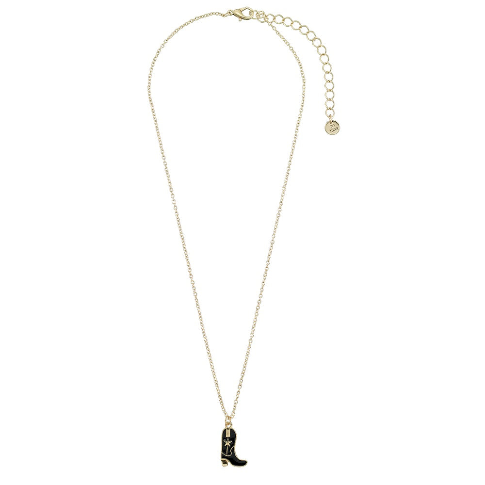 Enamel Cowboy Boot 16&quot; Necklace